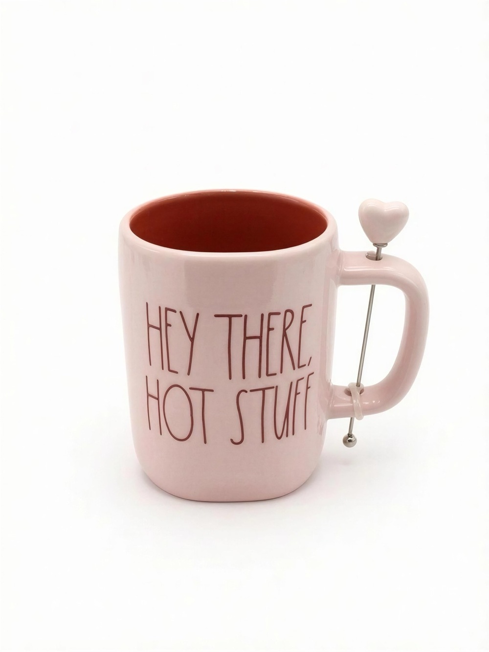 Rae Dunn “Hey There Hot Stuff” Mug with Heart Stirrer